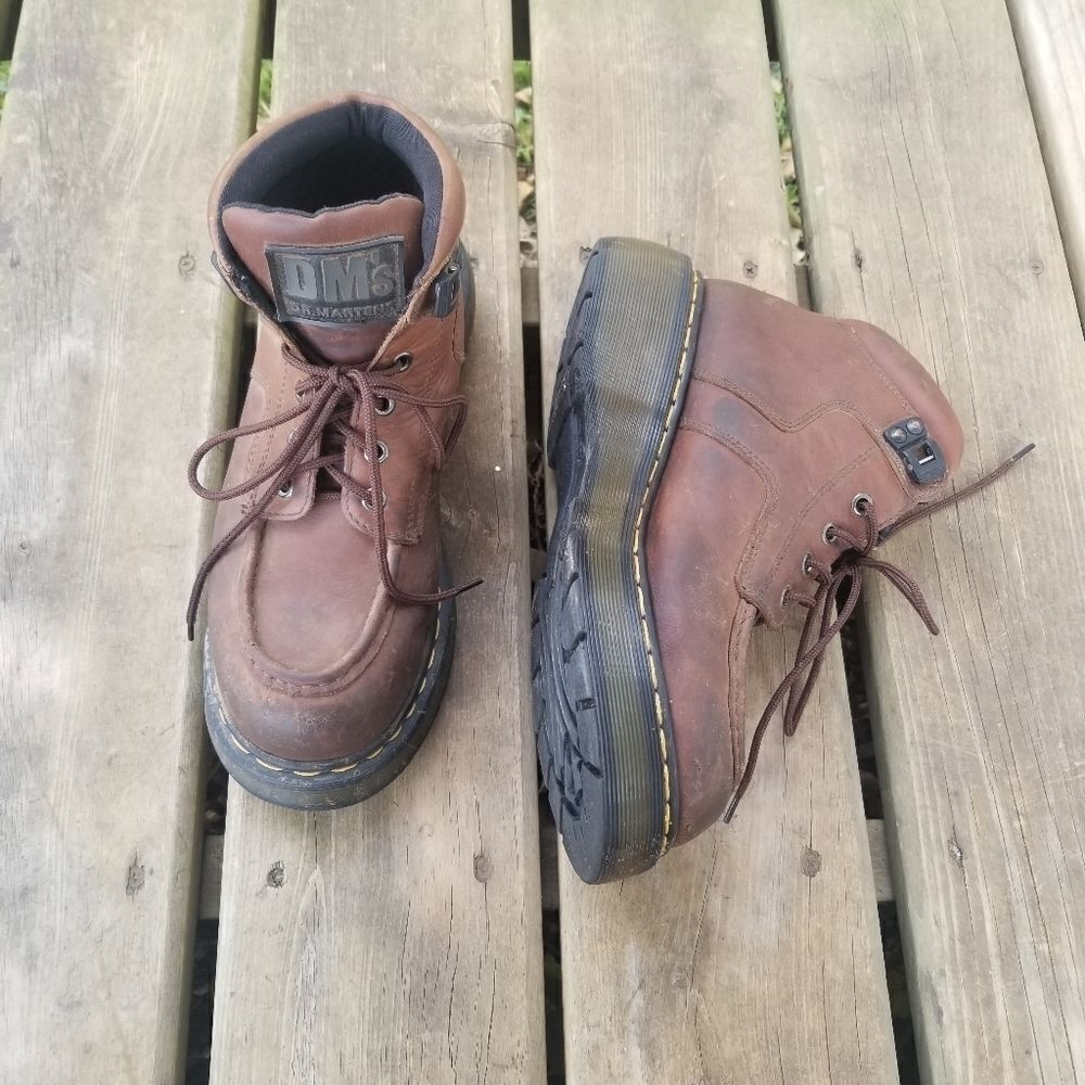 Dr Martens Vintage‎ MIE 8595 Platform Lace-up Brown Leather Work Boots 10